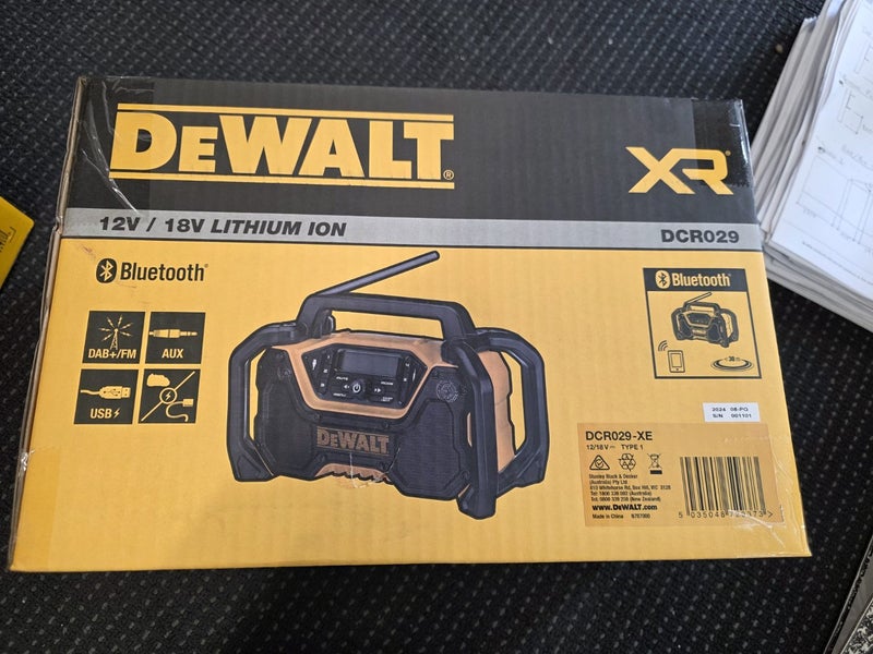 BRAND NEW - Dewalt 18V XR Full-Sized Bluetooth Radio - Tool Only - DCR029 Carousel 1