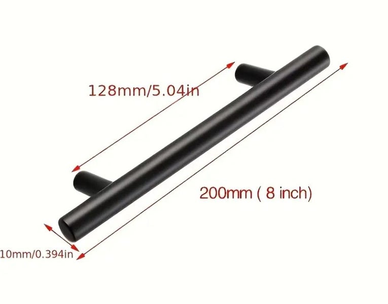 Black T-Bar Cabinet Handle (4 pieces) Carousel 1