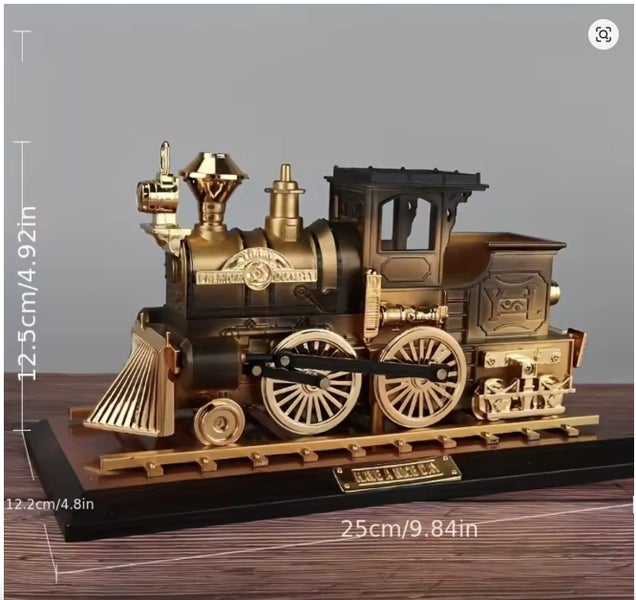 Locomotive Music Box Ornament Vintage Retro Train Model Home Decoration Gift Carousel 4