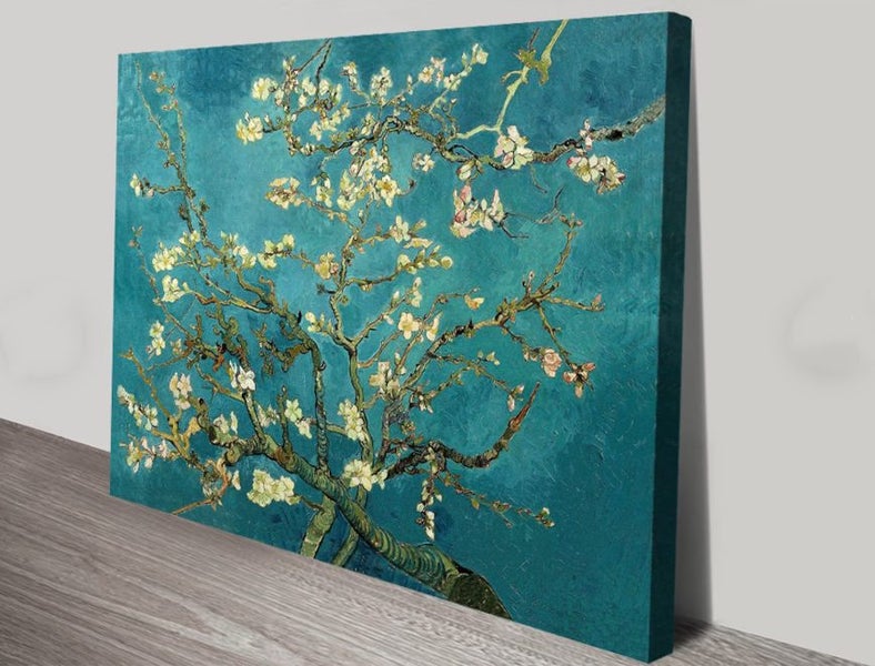 Framed $1 RESERVE 1 Panel Canvas Art Print - Almond-Blossoms by Van Gogh Carousel 2