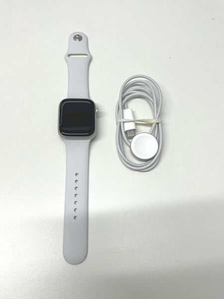 DT Deal! Apple Watch Series 8 45mm (GPS) Silver with White Sport Band (S/M) Carousel 1