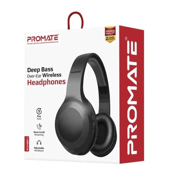 Promate Deep Base Bluetooth V5.0 Wireless Headphones (Black) Carousel 8