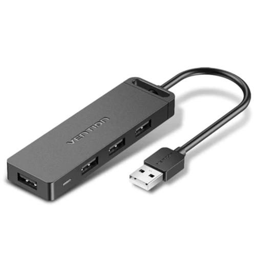 Vention 5-in-1 USB 2.0 Hub with Power Supply - Black 4 Port USB 2.0 - 1m [CHMBF] Carousel 1