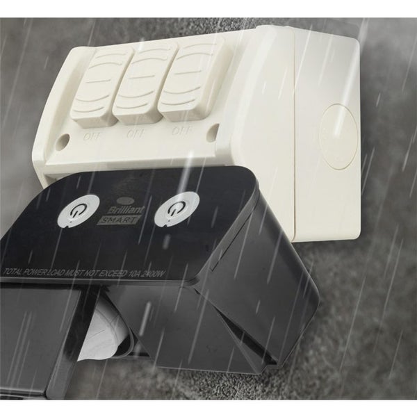 Brilliant Smart WiFi Outdoor Double Plug IP44 Rating - Plug into any 220V-240V Carousel 2