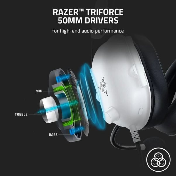 Razer BlackShark V2 X Wired Gaming Headset (White) Carousel 2