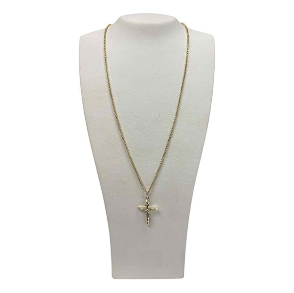 51CM NECKLACE WITH CROSS PENDANT IN 3.7GMS 9CT YELLOW GOLD Carousel 1