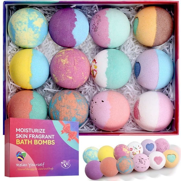 Bath Bomb 12pcs XL Bubbly Organic Bath Bombs Gift Set Carousel 1