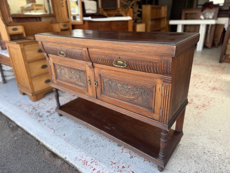 An Antique Solid Rosewood Sideboard Carousel 2