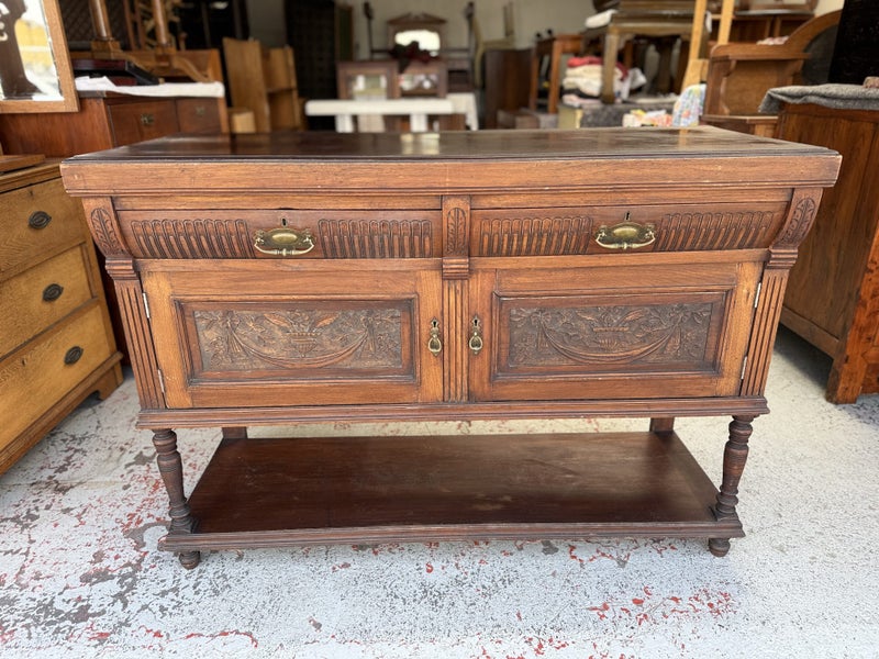 An Antique Solid Rosewood Sideboard Carousel 1