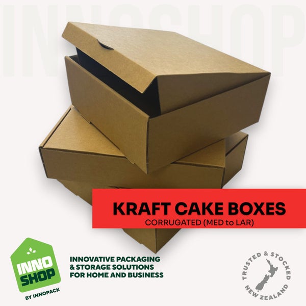 CAKE BOX KRAFT CORRUGATE 305MM X 305MM X 78MM (100/CTN) $1.22 each