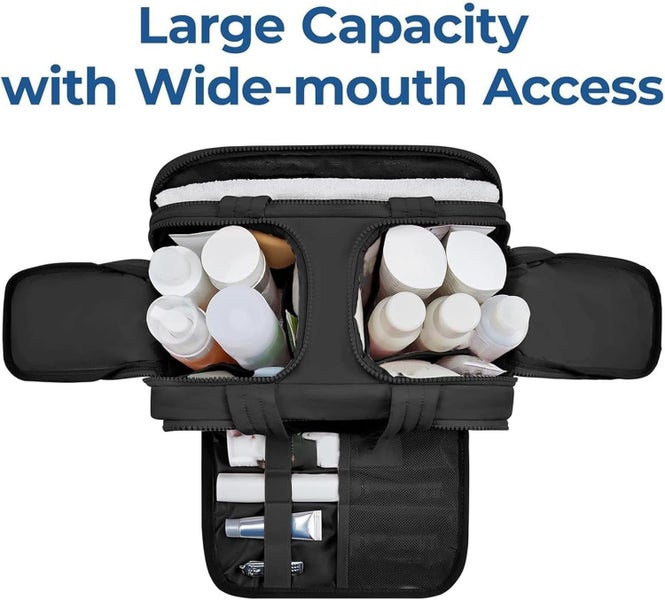 Toiletry Bag, Large Capacity Wide-Open Travel Cosmetic Bag, Waterproof Port Carousel 2