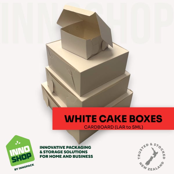 CAKE BOX WHITE CARDBOARD 300MM X 300MM X 101MM (100/CTN) $1.38 each