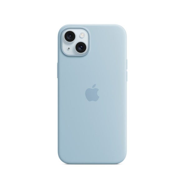 Apple iPhone 15 Plus Silicone Case with MagSafe - Light Blue Soft Touch Finish Carousel 1
