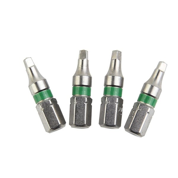 4 Pcs SQ1 25mm Screwdriver Bits Magnetic Square Head 6.35mm Hex Shank Carousel 2