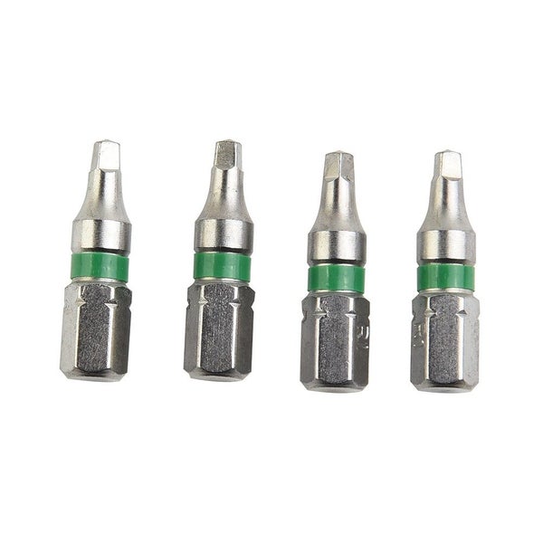 4 Pcs SQ1 25mm Screwdriver Bits Magnetic Square Head 6.35mm Hex Shank Carousel 9