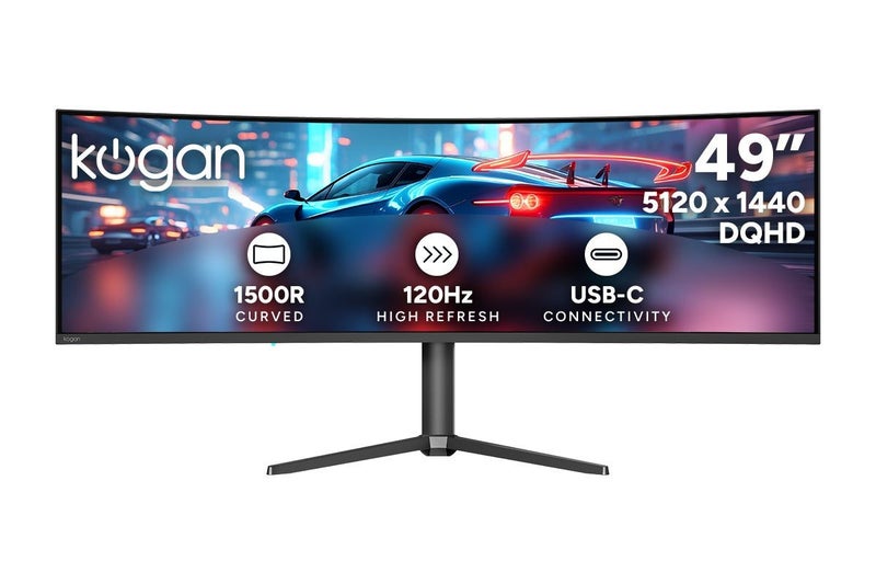 Kogan Infinity 49" Curved Ultrawide Dual QHD 5K 120Hz 1ms Freesync USB-C Gaming Carousel 1