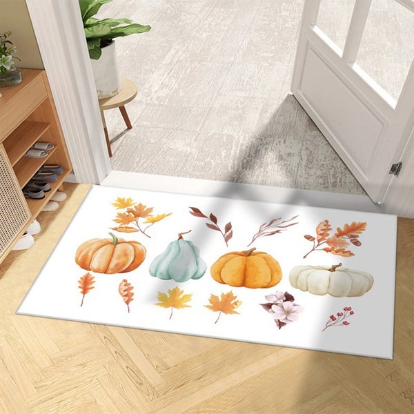 Halloween Thanksgiving Pumpkins Doormat Rug - Non-Slip Entrance Doormat Rug Carousel 1