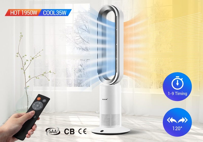 2in1 Bladeless Fan Heater/Cooler Heating Cooling Fan Carousel 1