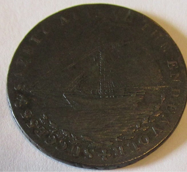 RARE Antique 1794 Hastings Halfpenny Conder Token Great Britain Not Graded Carousel 2