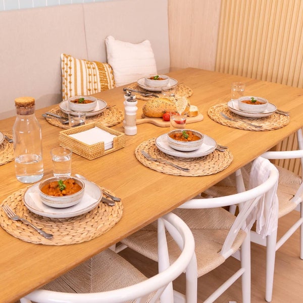 4Pcs Round Woven Placemats, Water Hyacinth Place Mats, Braided Straw Table Mats Carousel 2