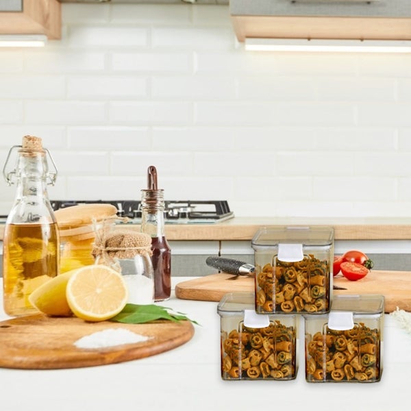 Clear Airtight Food Storage Container ¨C BPA-Free Plastic Canister with Lid, Carousel 6