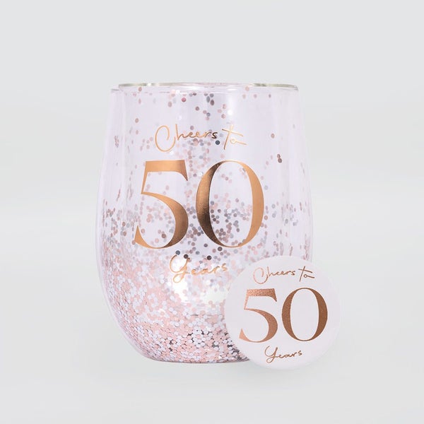 Glittery Stemless Glass - '50th' Carousel 1