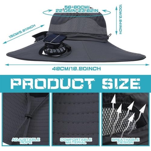 Wide Brim Sun Hat Men Women UV Protection Bucket Cap For Hiking Camping Fis Carousel 2