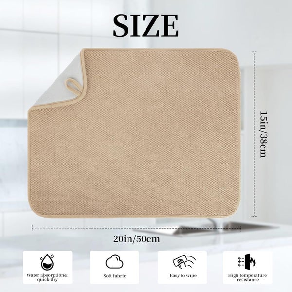 2Pcs Microfiber Dish Drying Mat for Kitchen Counter,Ultra Absorbent Dish Dr Carousel 2