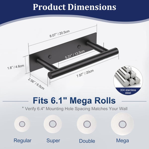 Stainless Steel Swivel Toilet Paper Holder Wall Mount Adhesive or Screw Install Carousel 2