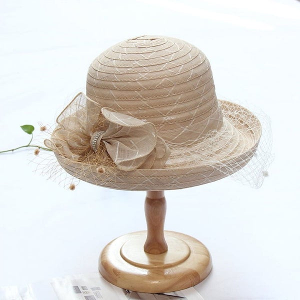 Women Vintage Bow Roll Brim Cloche Hat for Derby Day, Church, Wedding, Part Carousel 1