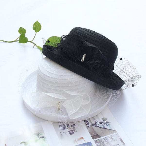 Women Vintage Bow Roll Brim Cloche Hat for Derby Day, Church, Wedding, Part Carousel 2