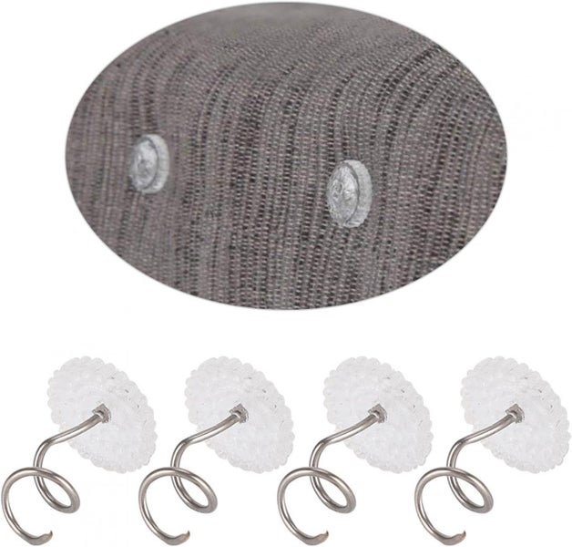 Sofa Bed Skirt Tack Pins, 100Pcs Stainless Steel ABS Clear Heads Bed Skirt Carousel 2