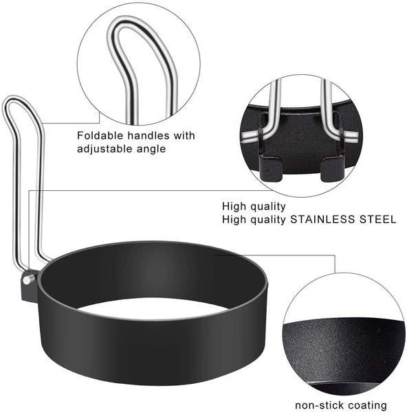 Stainless Steel Egg Ring, 2 Pack Joie Egg Ring Cooking/Round Breakfast Hous Carousel 2