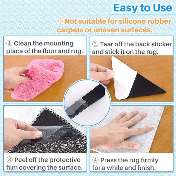 18 Pcs Carpet Tape Double Sided Rug Pad Corner Grippers Adhesive Rug Protec Carousel 5