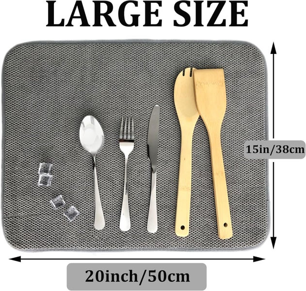 3PCS Microfiber Dish Drying Mat, Ultra Absorbent Drying Mat for Kitchen Cou Carousel 2