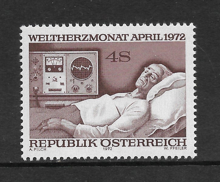 Austria - 1972 World Heart Month Set (1) - UHM - 1636 Carousel 1