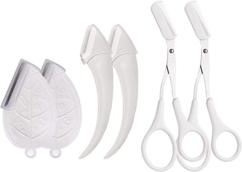 Eyebrow Trimmer Set 6Pcs with Curved Eyebrow Razor Leaf Eyebrow Razor Eyebr Carousel 1