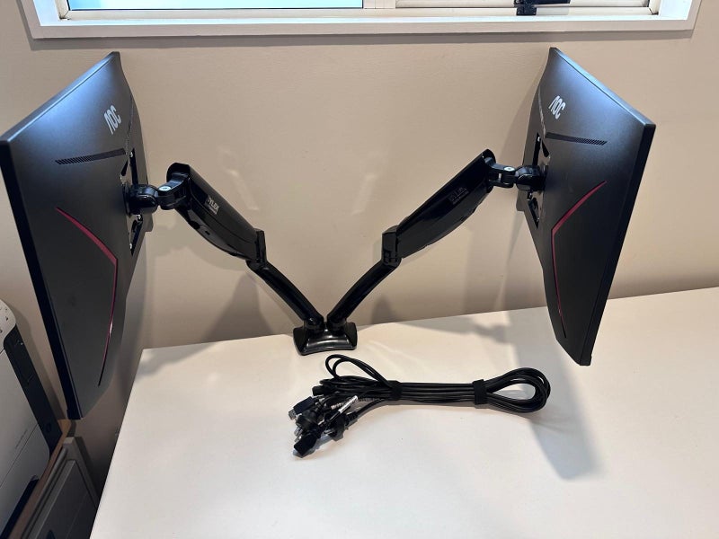 $1 Reserve 2x AOC 24G2 Gaming Monitors IPS FHD 144Hz & Sylex Ergonomic Arms64636875417601112