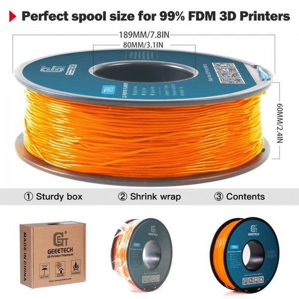 GEEETECH TPU-95A 1KG Orange 1.75mm 3D Printer Filament Carousel 6