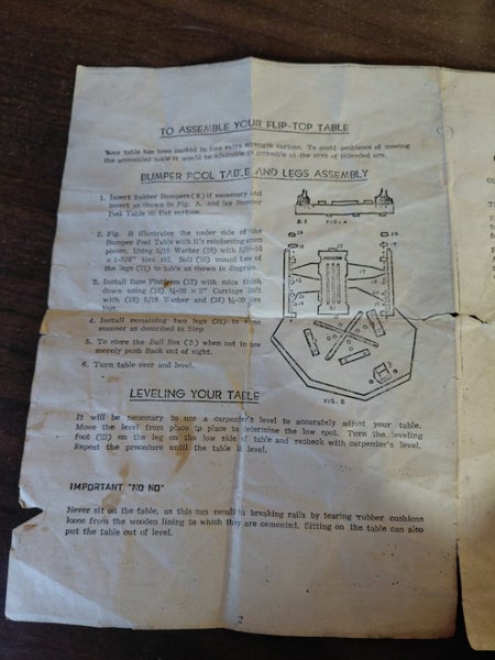 Vintage Octagon Bumper Pool Table (Card Table) Carousel 16