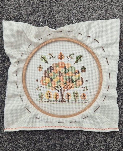Handmade autumn season cross stitch Carousel 4
