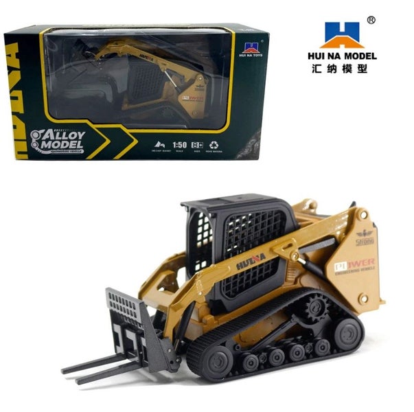 Die-cast Tractor Car BobCat Skid Steer, 1:50, Metal, Huina 1706 (YELLOW) Carousel 2