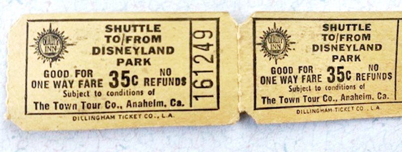 Vintage Disneyland Shuttle Ticket Strip – Double-Sided Fun Bus Issue Carousel 1