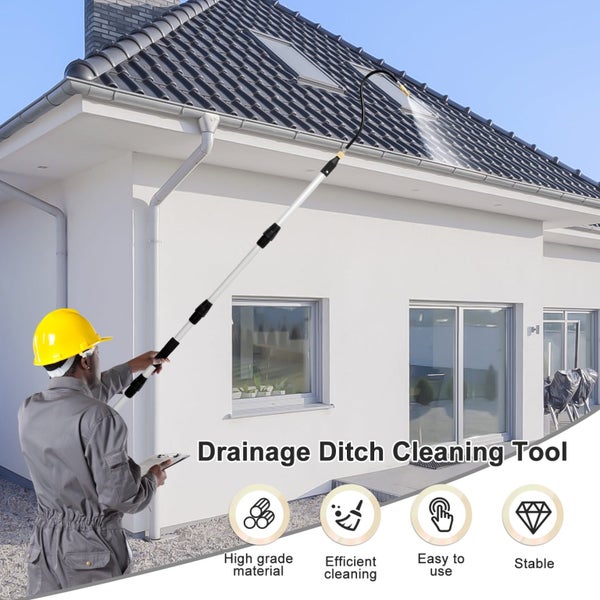 Gutter Cleaning Tool Bendable Roofing Gutter Tool Easy to Fit Disassemble G Carousel 2