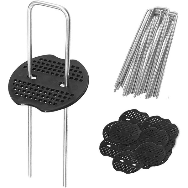 30pcs Garden Pegs U-shaped Ground Pegs Heavy Duty Metal Pins Spikes Ground Carousel 2