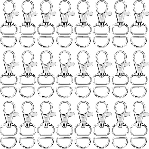 120 Pcs Set Keychain Accessories, Including 60 Rotatable Buckles And 60 D-r Carousel 1