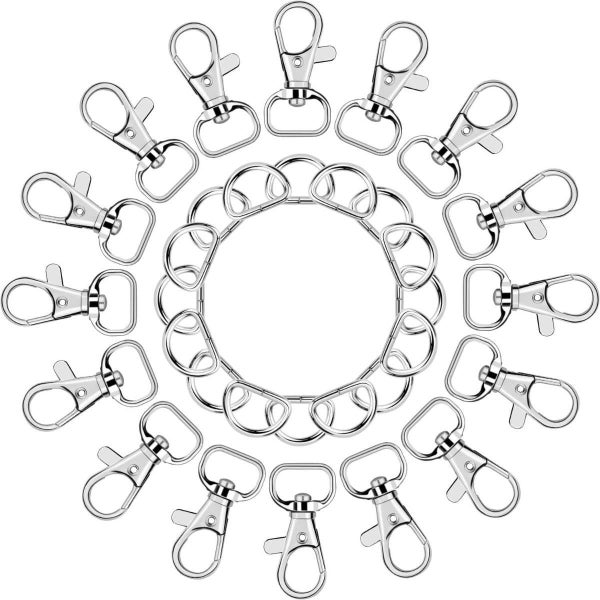 120 Pcs Set Keychain Accessories, Including 60 Rotatable Buckles And 60 D-r Carousel 2