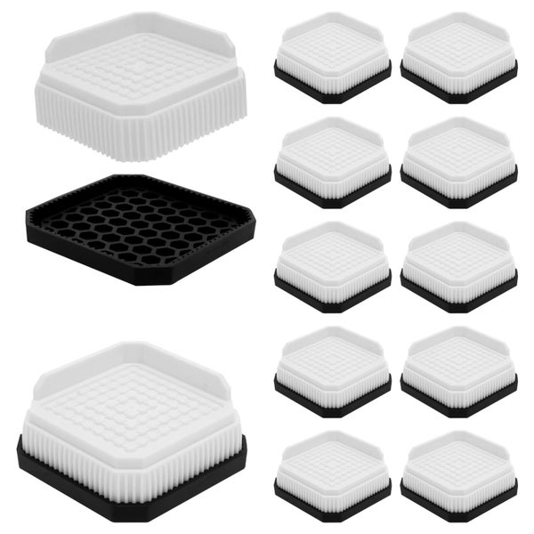 8Pcs Furniture Risers with Nonslip Bottom Adjustable Table Risers Stackable Carousel 11