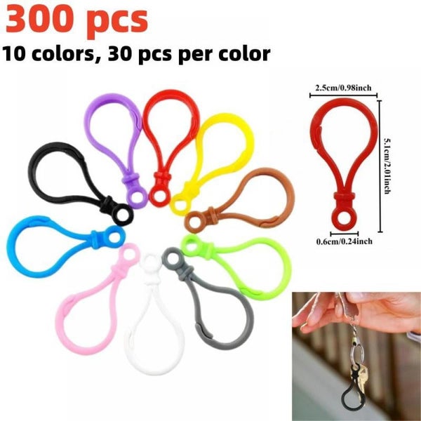 300PCS Multicolor Lobster Clasp Keychain Lanyard Clips Plastic Lobster Claw Carousel 2