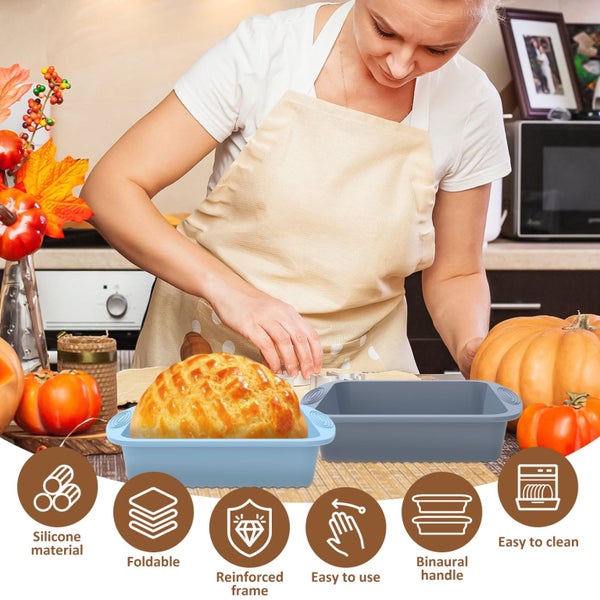 Silicone Square Cake Pan - Non-Stick,Easy Release,Heat Resistant for Baking Carousel 2